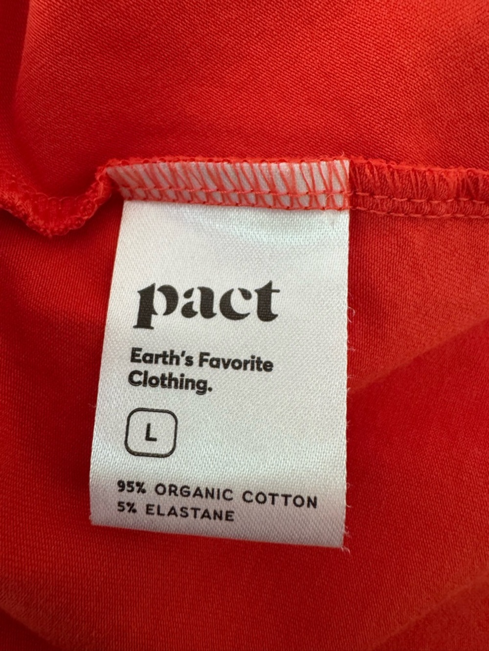 Pact Organic Cotton Fit & Flare Midi Dress - Pink/Red Colorblock, Size L - Picture 11 of 12